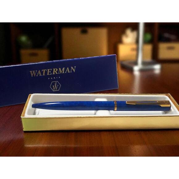 Waterman Paris Blue Fountain Pen w/ Gold Trim – Untested, with Presentation Box - Picture 1 of 11
